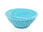 Set of three round plastic baskets for storage and organization.