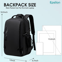Epsilon Laptop Backpack for Men Women 25L Lightweight Water-resistant Medium Size Casual Backpack 15.6-inch Laptop Bag 5 Pockets Sleek for College Office Daypack