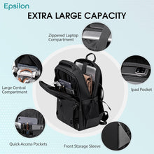 Epsilon Laptop Backpack for Men Women 25L Lightweight Water-resistant Medium Size Casual Backpack 15.6-inch Laptop Bag 5 Pockets Sleek for College Office Daypack