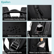 Epsilon Laptop Backpack for Men Women 25L Lightweight Water-resistant Medium Size Casual Backpack 15.6-inch Laptop Bag 5 Pockets Sleek for College Office Daypack