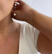 Twin Pearl Threader Earrings