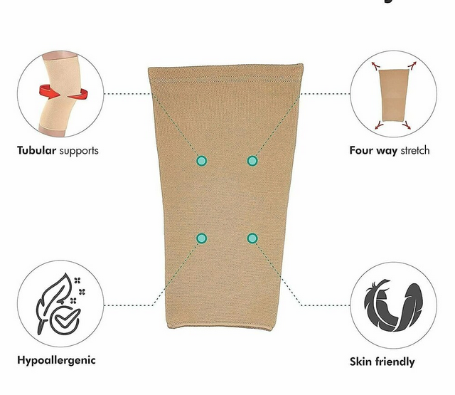 Premium Compression Knee Support – Elastic Leg Brace for Stability & Comfort (Size-L)