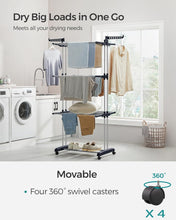 3-Tier Clothes Drying Rack with Wheels | Foldable Laundry Stand for Indoor & Balcony Use