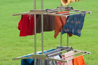Stainless Steel 3-Tier Foldable Drying Stand – Heavy Duty & Space-Saving