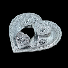 Heart-Shaped 3-Section Tray – Silver Oxidized Finish | Ideal for Dry Fruits, Chocolates, Mouth Fresheners & More