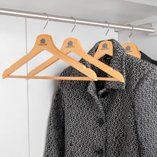 Wooden Hanger (1 Pc) | Sturdy Wooden Clothes Hanger with Shoulder Notches & 360° Rotating Chrome Hook – Ideal for Heavy Garments