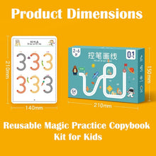 64-Page Magic Tracing Book | Reusable Workbook for Kids | Alphabet, Number & Pen Control Practice