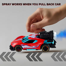 Die-Cast Racing Car Toy – Pull Back, Drift Action, Spray Light Effect, Metal Alloy Model for Kids (Multicolor, Pack of 1)