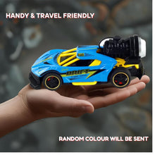 Die-Cast Racing Car Toy – Pull Back, Drift Action, Spray Light Effect, Metal Alloy Model for Kids (Multicolor, Pack of 1)