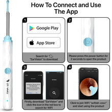 Smart Ear Cleaner Kit with HD Camera & WiFi – 6 LED Endoscope Tool for Android/iOS + 11 Free Silicone Tips (White)