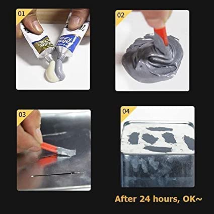 AB Glue - Repair of Metal, Plastic, Aluminum, Chrome & Stainless Steel (2 Tubes Set - 65gm)