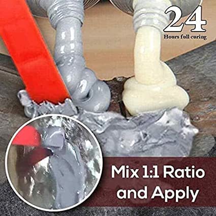 AB Glue - Repair of Metal, Plastic, Aluminum, Chrome & Stainless Steel (2 Tubes Set - 65gm)