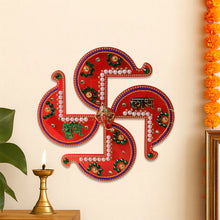 Acrylic Swastik & Shubh Labh Decorative Wall Hanging (1 Pc)