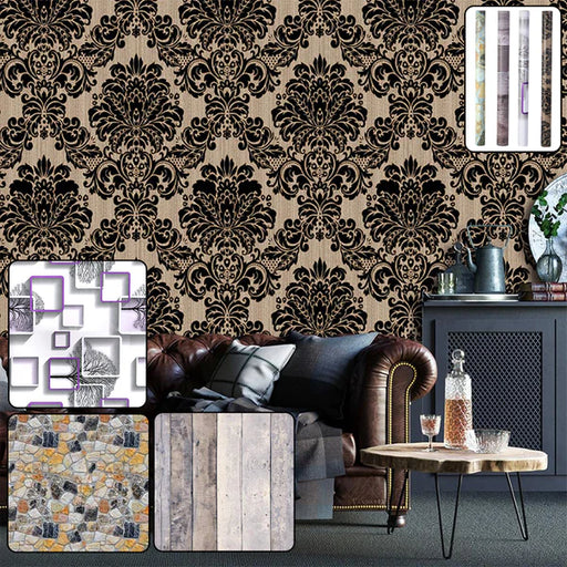 Self-Adhesive Waterproof Wallpaper Roll - (1 Pc / Mix Design)