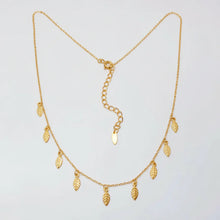 Leaf Charm Necklace in Sterling Golden