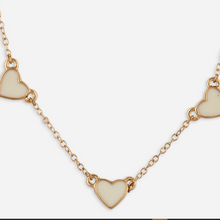 Golden Chain Black Heart & White Heart Pendant Necklaces