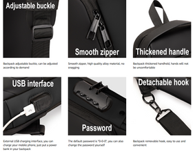 USB Charging Anti-Theft Shoulder Sling – Waterproof Sports Backpack