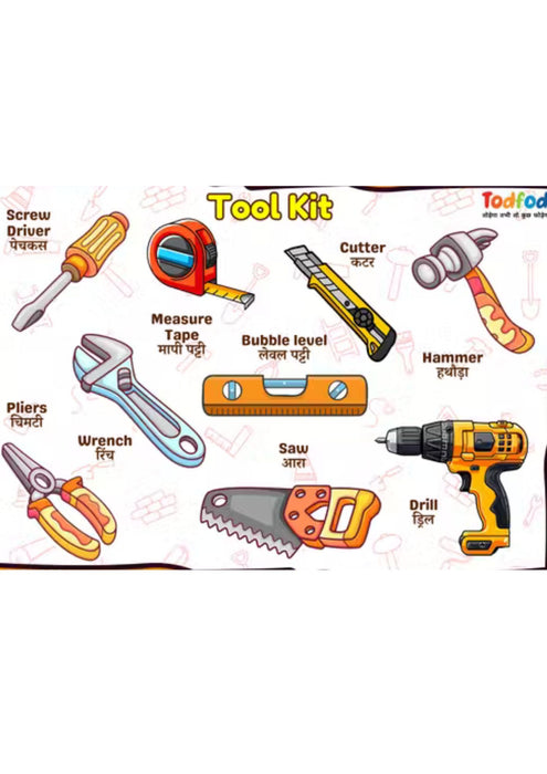 Todfod Tool Kit Identify Puzzle – Early Learning A4 Board