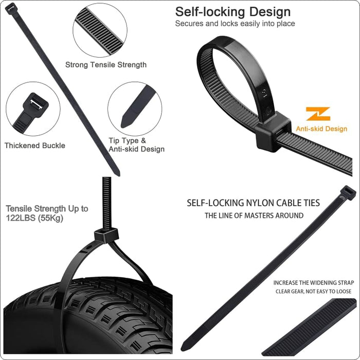 Nylon Cable Ties 16" (400mm x 4.8mm) – Pack of 100