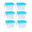 Square-shaped food storage containers with airtight lids