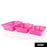 Multiple size plastic fruit baskets, large, medium, and small
