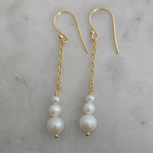 Graduated Sizing Pearl Drop Earrings