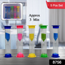 Plastic Hourglass Sand Timer Set – 3-Min Sand Clock for Kitchen, Office, School & Kids (5 Pc)