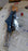 Long handle cleaning brush with rotating wiper, for bathroom and kitchen