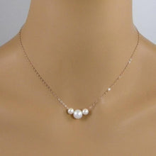 Elegant Triple Pearl Chain Necklace