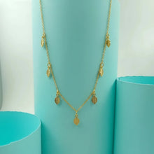 Leaf Charm Necklace in Sterling Golden