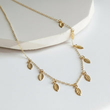 Leaf Charm Necklace in Sterling Golden