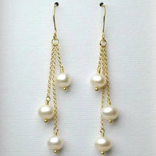 Elegant 3-Pearl Drop Earrings