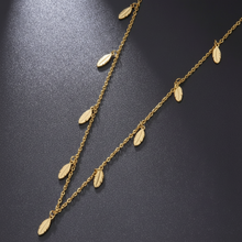 Leaf Charm Necklace in Sterling Golden