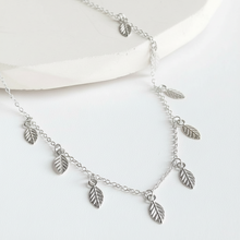 Leaf Charm Necklace in Sterling Silver