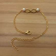 Minimal Elegant Two-Pearl Infinity Bracelet
