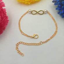 Minimal Elegant Two-Pearl Infinity Bracelet