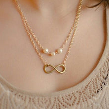 Minimal Clavicle Golden Chain 3-Pearl With Infinity Necklace