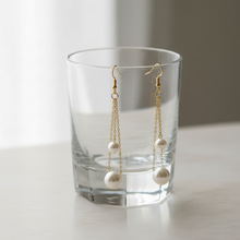 Double Chain Pearl Earrings