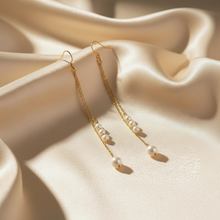 3 & 1 Pearl Chain Drop Earrings