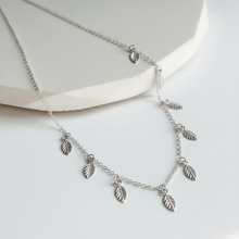 Leaf Charm Necklace in Sterling Silver