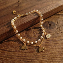 White Pearls With Elephant Charm Bracelet