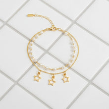 White Pearls Bracelet with Charm Star