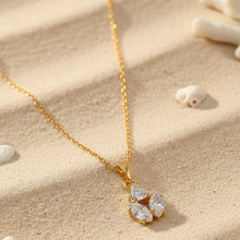 Elegant 3-Stone Pendant Necklace