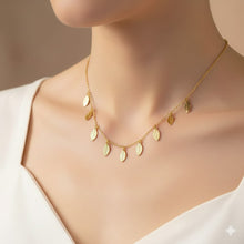 Leaf Charm Necklace in Sterling Golden