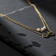 Minimal Clavicle Golden Chain 3-Pearl With Infinity Necklace
