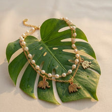 White Pearls With Elephant Charm Bracelet