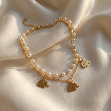 White Pearls With Elephant Charm Bracelet