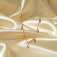 Elegant Rose Golden Leaf Charm Necklace