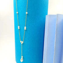 Dual Pearl Drop Y-Chain Necklace