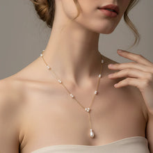 Dual Pearl Drop Y-Chain Necklace